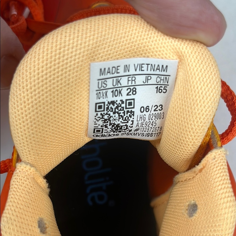 Adidas Kids' Orange and Black Sneakers - Picture 2 of 9